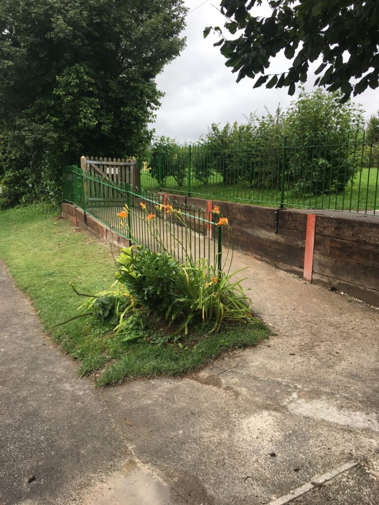August - Busy Times in the Buildings Department 9 Ropley new sleeper walls and gate 1
