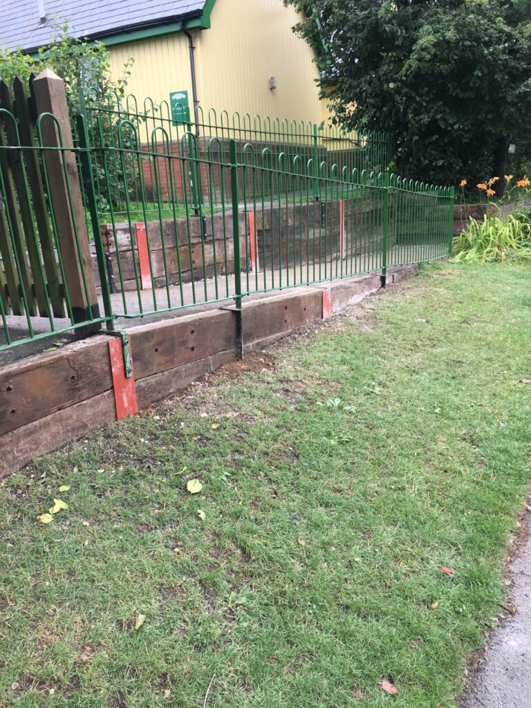 August - Busy Times in the Buildings Department 6 Ropley sleeper wall replacement 1