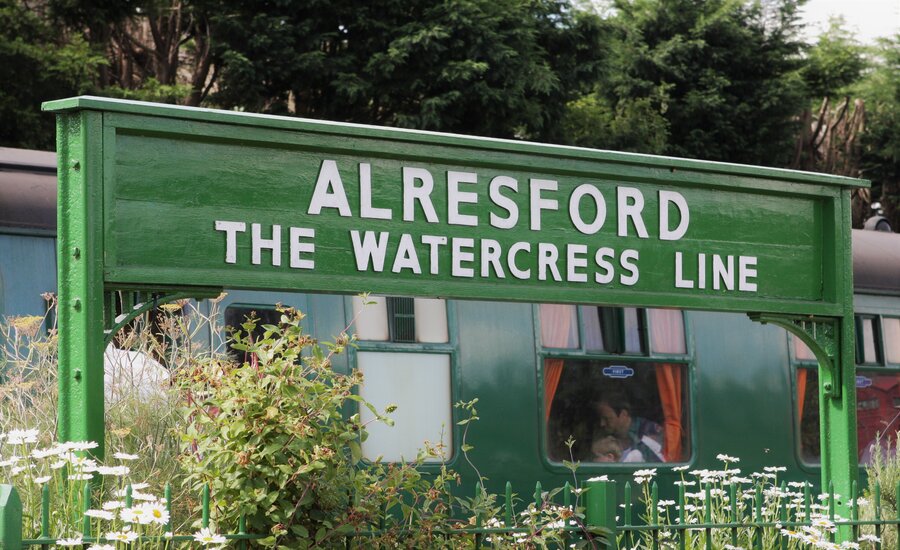 Alresford Sign at The Watercress Line