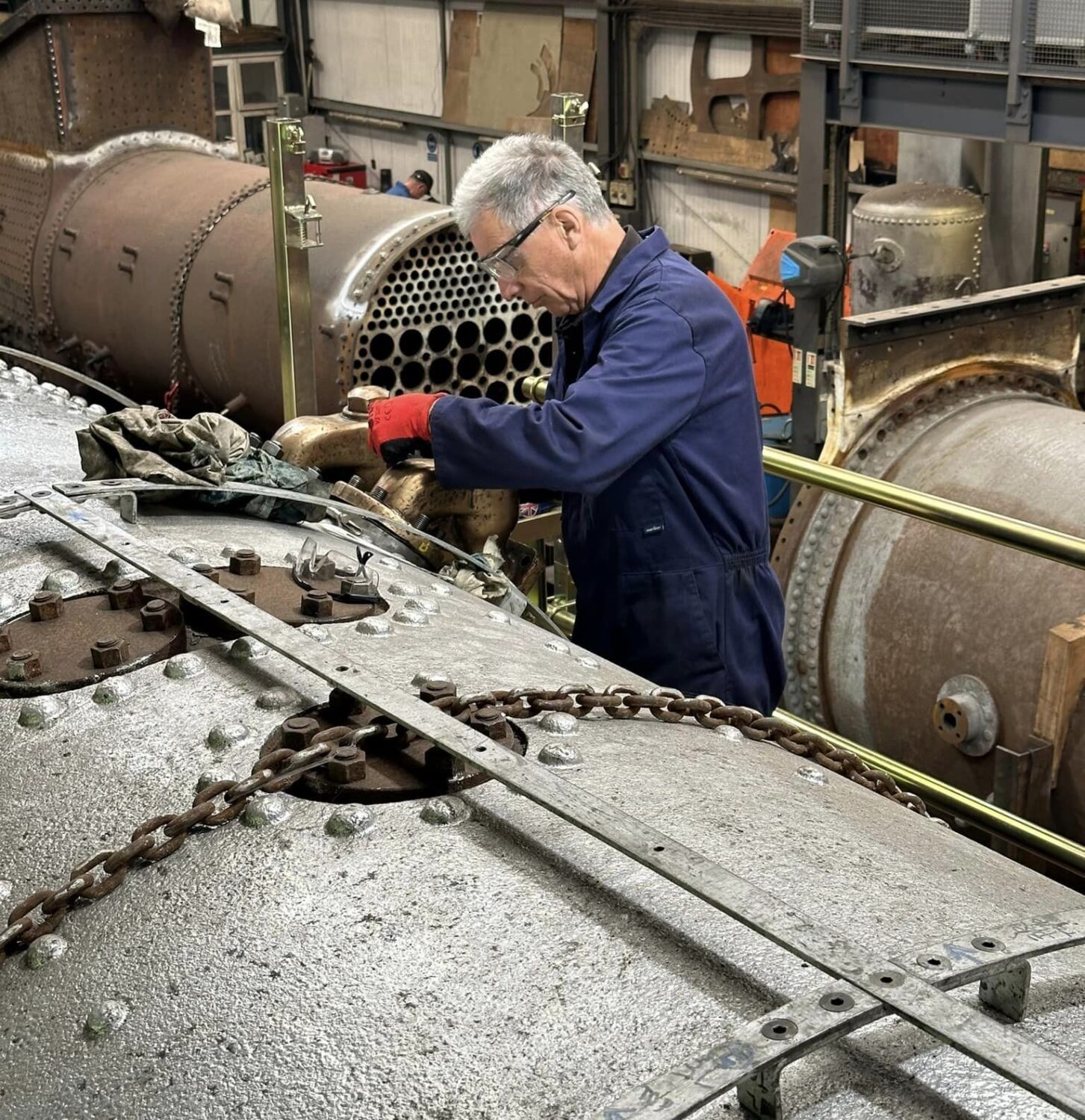 Canadian Pacific 7 Preparing boiler for next stages overhauled clack valves fitted rsz