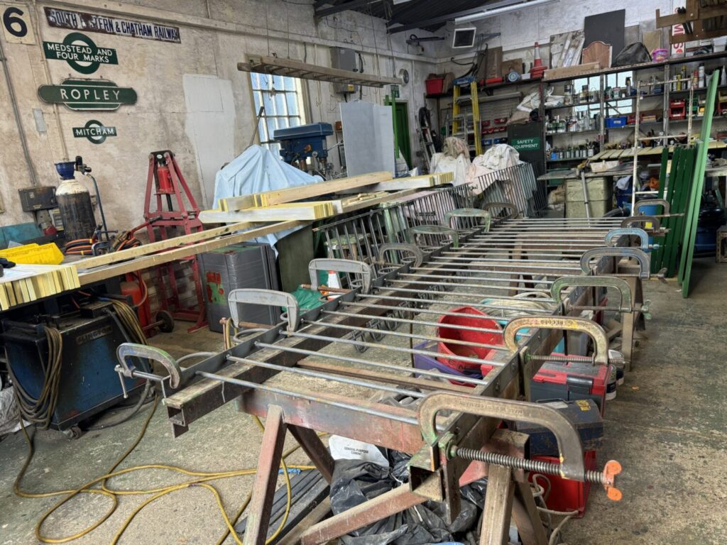 Building Blog: Autumn Update 6 Hooped fence panel in production in the jig 1