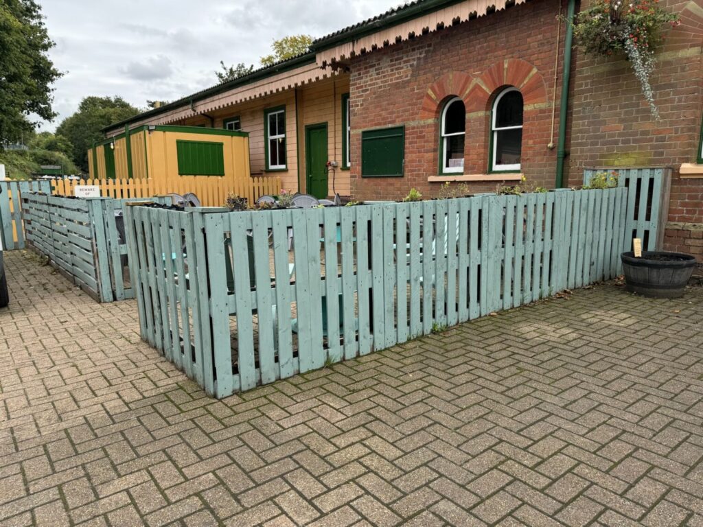 Building Department - March Update 2 Concept pallet fencing at Alresford station buffet