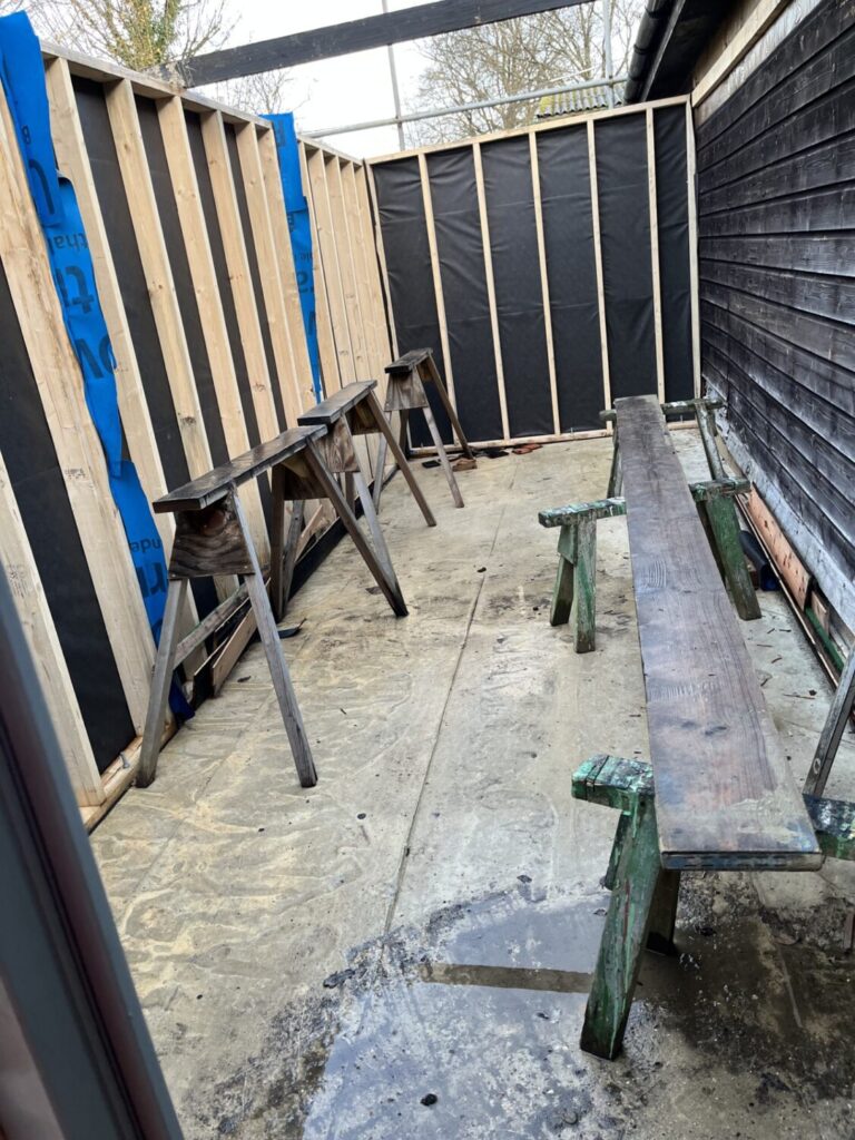 Building Blog - December Update 7 ST Storeroom walls