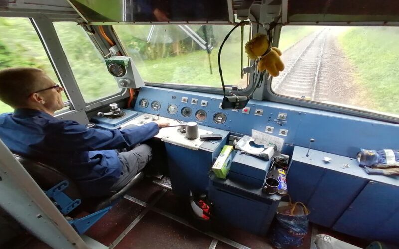 Driver in Diesel Locomotive
